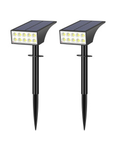 Luces Solares Exteriores WENATY 2 Paquete 4 Modos LED 6500K