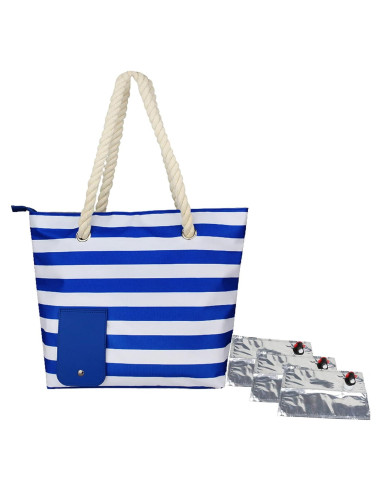 Bolsa de Vino YOOMIK para 2 Botellas Aislada Rayas Azules