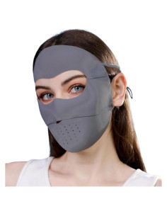 Máscara de Protección Solar Completa UV para Mujeres - Gris Oscuro
