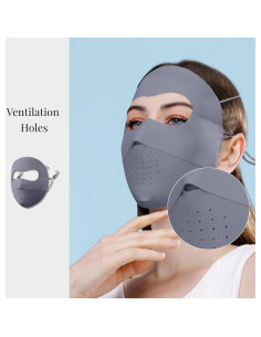 Máscara de Protección Solar Completa UV para Mujeres - Gris Oscuro 2