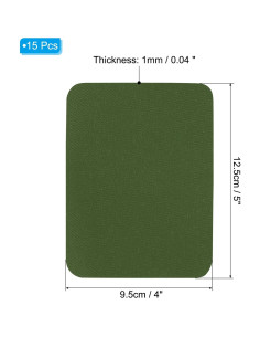 Parche Termoadhesivo PATIKIL 15 Pcs 12.5x9.5 cm Verde Militar 2