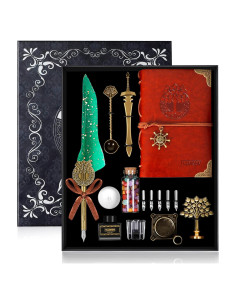 Juego de Caligrafía TIANREN con Pluma de Inmersión y Cuaderno Verde