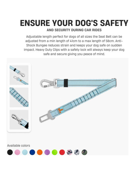 Cinturón de Seguridad para Perros Dog Friendly Co. Negro Ajustable