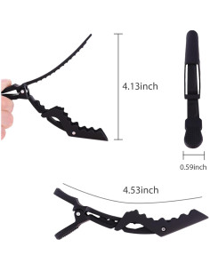 YISSION 12 Clips de Pelo Cocodrilo Negros 11.43 cm Accesorios 2
