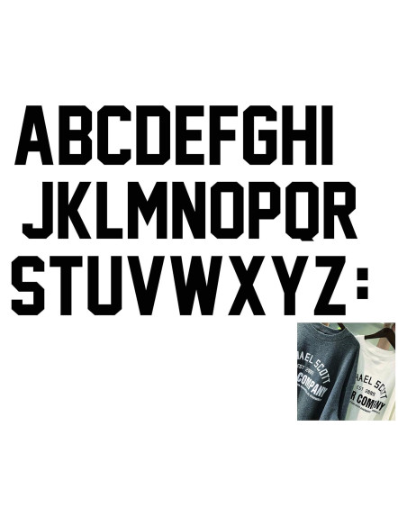 52 Letras Transferencia Calor Fanbay 7.62 cm Negro