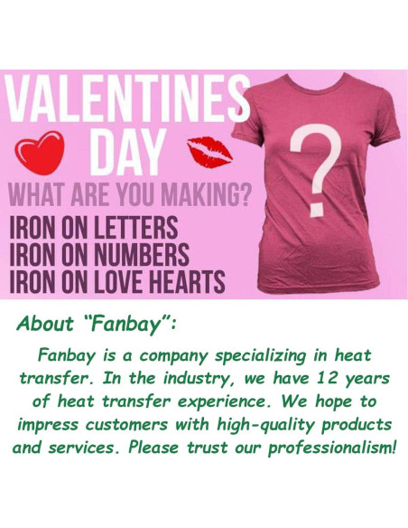 52 Letras Transferencia Calor Fanbay 7.62 cm Negro