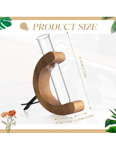 2 Jarrones de Vidrio para Flores en Clip Datanly Marrón