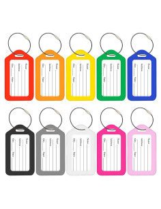 10 Etiquetas de Equipaje WJPOPHN Multicolor Impermeables 10.5x6.5 cm