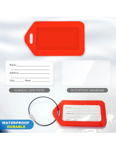10 Etiquetas de Equipaje WJPOPHN Multicolor Impermeables 10.5x6.5 cm 2