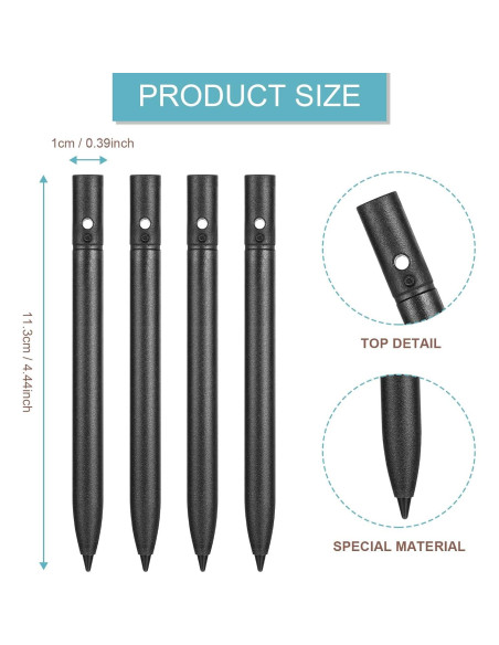 Bolígrafos de Reemplazo Flutesan para Tableta LCD 4 Pcs Negro