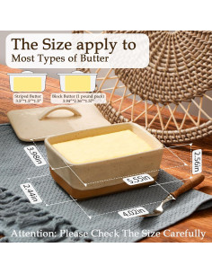 Plato de Mantequilla Cerámica NUTRIUPS con Tapa Vintage 1 Barra 2