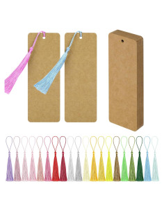 75 Marcadores en Blanco KaloTidy con Borlas Coloridas 14x5 cm