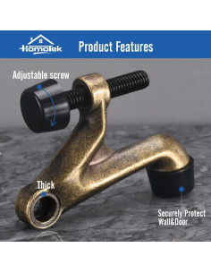 Topes de Puerta Ajustables HOMOTEK con Pasador de Bisagra - Bronce Antiguo 2