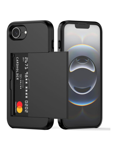 Funda Cartera Nvollnoe para iPhone 16e 6.1'' Doble Capa Negra