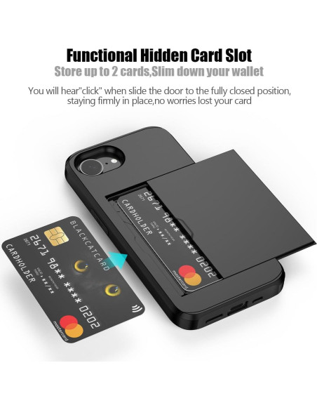 Funda Cartera Nvollnoe para iPhone 16e 6.1'' Doble Capa Negra