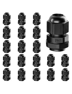 20 Conectores de Cable Impermeables PG7 PIONFYNES 3-6.5mm