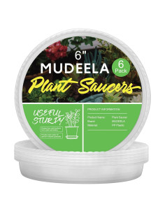 MUDEELA Paquete de 6 Platillos Redondos de 15 cm para Macetas