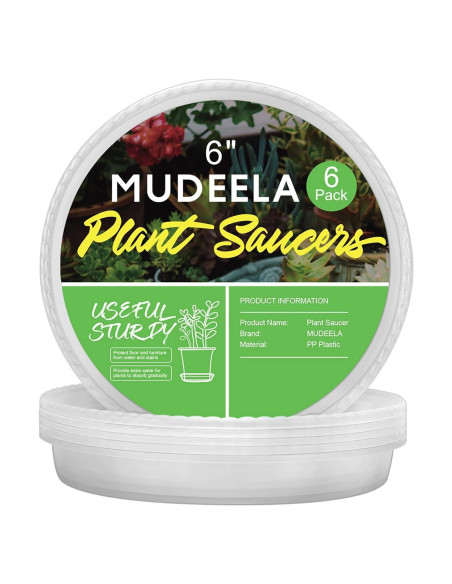 MUDEELA Paquete de 6 Platillos Redondos de 15 cm para Macetas