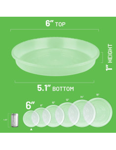 MUDEELA Paquete de 6 Platillos Redondos de 15 cm para Macetas 2