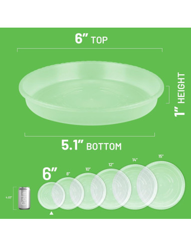 MUDEELA Paquete de 6 Platillos Redondos de 15 cm para Macetas