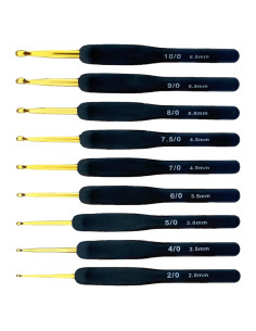 Juego de Ganchillos Ergonómicos Weabetfu 2-6mm Silicona Negra