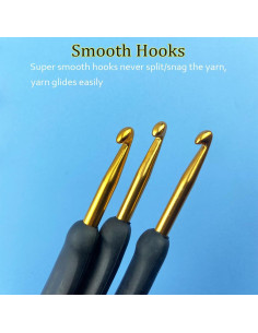 Juego de Ganchillos Ergonómicos Weabetfu 2-6mm Silicona Negra 2