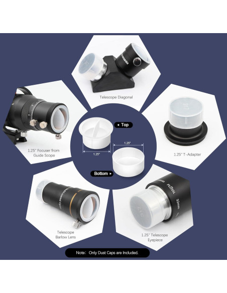 Conjunto de 10 Tapas de Polvo Astromania para Oculares 1.25"