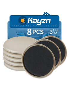 Deslizadores de Muebles Kayzn 8pcs 8.9cm Redondos Reutilizables