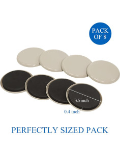 Deslizadores de Muebles Kayzn 8pcs 8.9cm Redondos Reutilizables 2