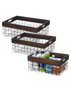 Juego de 3 Cestas de Alambre LEWIS&WAYNE con Asas 40.6x30cm