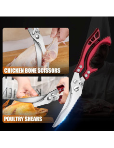 Tijeras de Cocina Dream Reach Rojas Acero Inoxidable 298g 2