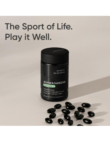 Softgels de Ashwagandha Sports Research 60 Cápsulas Veganas