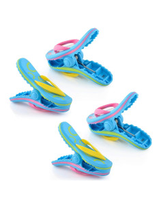 Clips para Toallas de Playa O2COOL - Paquete de 2 Chancla Azul