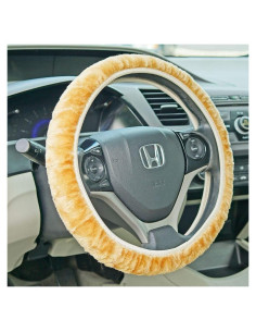 Cubierta de Volante Peluda Beige Fairly Odd Treasures 35.56-40.64 cm