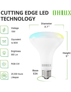 Bombillas LED Inteligentes OHLUX BR30 10W 900 Lúmenes 8 Pzas 2