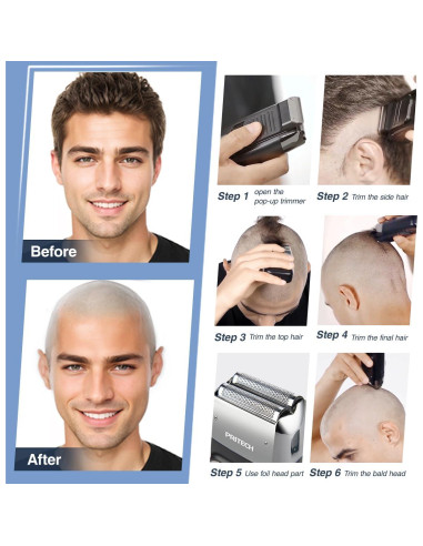 Afeitadora Eléctrica 2 en 1 Pritech RSM-1699 Negro Plateado