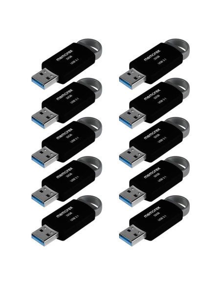 Memoria USB 3.1 32GB Memorex - Paquete de 10, Transferencias Rápidas