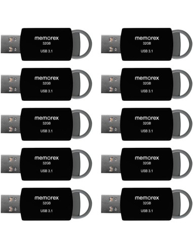 Memoria USB 3.1 32GB Memorex - Paquete de 10, Transferencias Rápidas