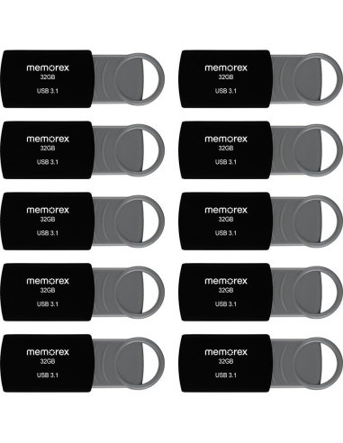 Memoria USB 3.1 32GB Memorex - Paquete de 10, Transferencias Rápidas