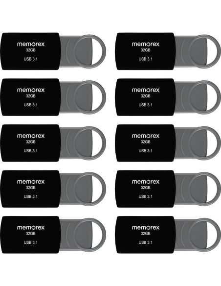 Memoria USB 3.1 32GB Memorex - Paquete de 10, Transferencias Rápidas