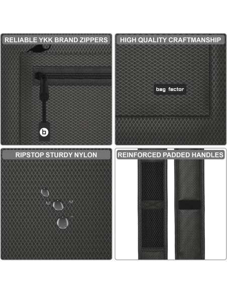 Bolsa de Compras Reutilizable Ecológica Premium - Nylon Ripstop Negro