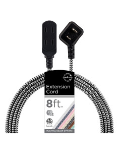 Regleta de Extensión Cordinate 3 Tomas 2 Clavijas 2.44m Negro/Blanco