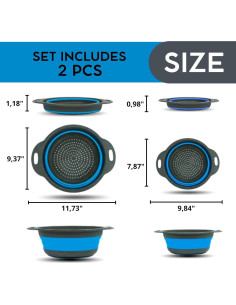 Juego de Coladores Plegables YARRD Azul - 2 PZS Silicona 2