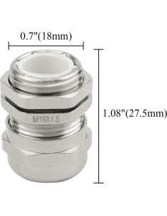 Juego de 5 Cabezas de Fijación de Cable M18 Acero Inoxidable 2