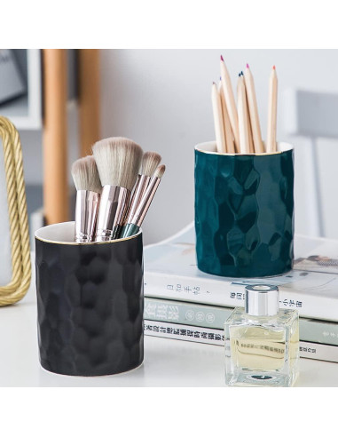 Soporte de Lápiz Cerámica Aewill Negro Organizador Escritorio