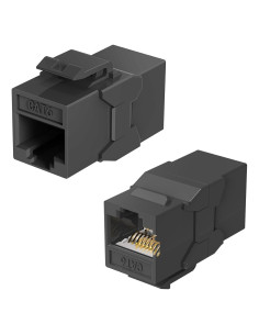 Acoplador Keystone RJ45 Cat6 Jadaol Negro 10Gbps Hembra-Hembra
