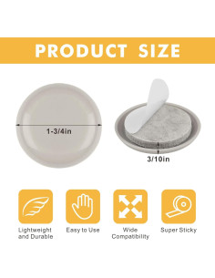 Deslizadores de Muebles Autoadhesivos Wizard Sliders 4.4 cm - 36 Pcs 2