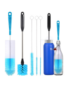 Juego de 5 cepillos limpiadores de botellas TooLe - Acero inoxidable y nylon