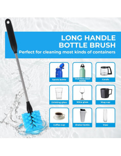 Juego de 5 cepillos limpiadores de botellas TooLe - Acero inoxidable y nylon 2