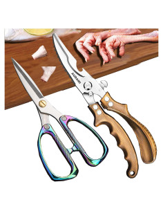 Conjunto de Tijeras de Cocina AUDAMI 2 Pcs Acero Inoxidable
